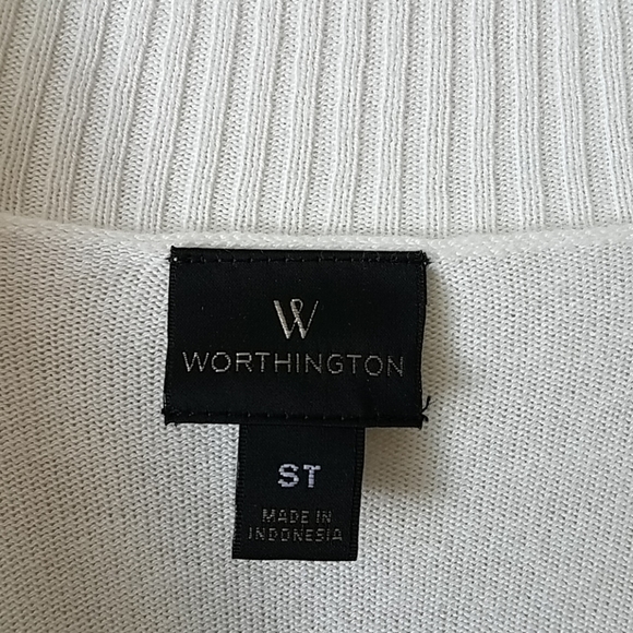 Worthington Small Tall Open Off-White Cardigan - Picture 2 of 7
